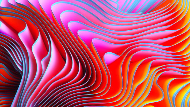 Colorful wavy curves pink orange free wallpaper - medium preview image