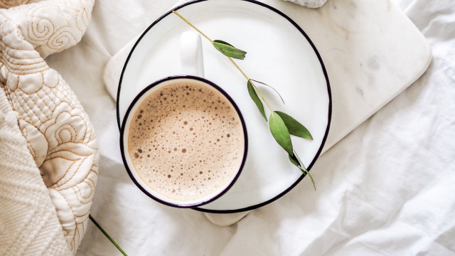 Coffee spoon plate bed white free wallpaper - medium preview image