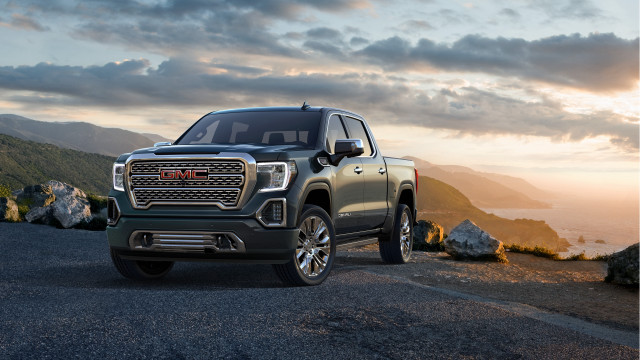 Truck mountain road sunset water free wallpaper - medium preview image