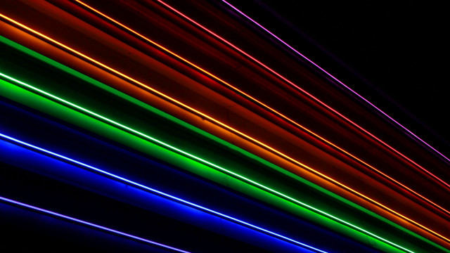 Neon lights dark sky holography free wallpaper - medium preview image