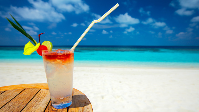 Beach drink table blue sky free wallpaper - medium preview image