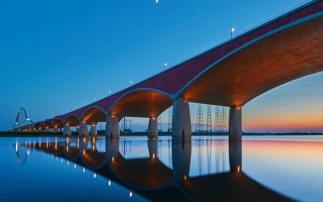 Bridge water night lights sky #2 free wallpaper - medium preview image