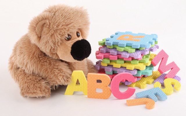 Teddy bear letters blocks gradient free wallpaper - medium preview image
