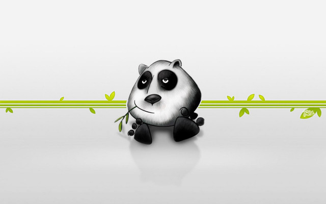 Panda green plant white floor #2 free wallpaper - medium preview image