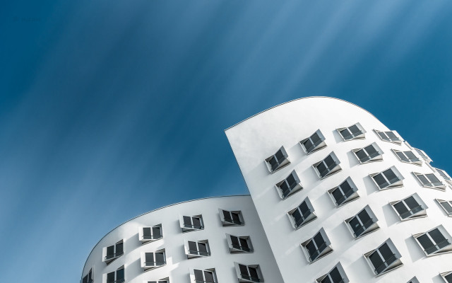 Tall white building windows sky free wallpaper - medium preview image