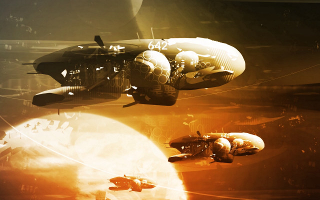 Space station shuttle planet military free wallpaper - medium preview image