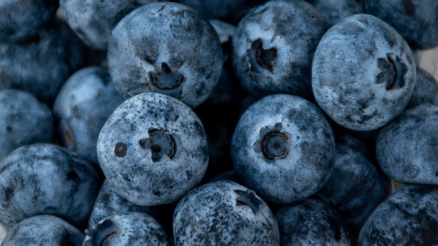 Blueberries smiley face macro photorealism free wallpaper - medium preview image