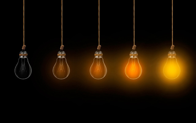 Hanging light bulbs black background free wallpaper - medium preview image