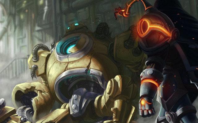 Robot couple room clock concept free wallpaper - medium preview image