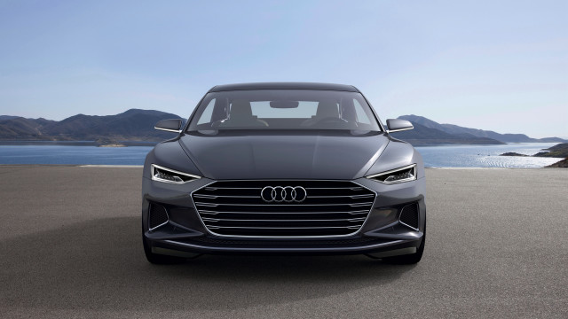 Grey car ocean mountains sky free wallpaper - medium preview image