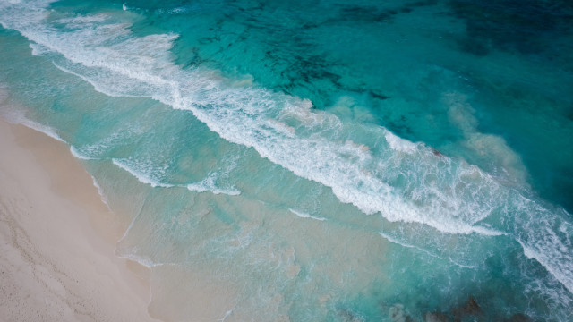 Beach wave person surfboard ocean free wallpaper - medium preview image