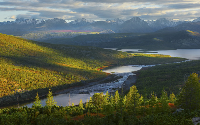 River hillside rainbow mountains ecological free wallpaper - medium preview image