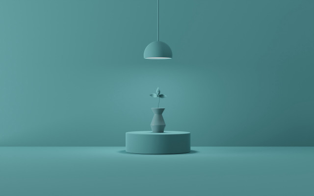 White vase flower table lightblue free wallpaper - medium preview image