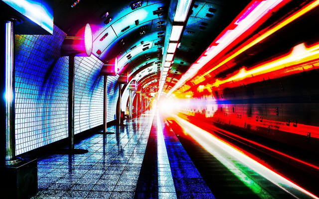 Subway futurism cyberpunk motionblur tokyo free wallpaper - medium preview image