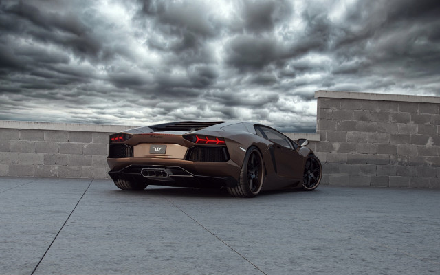 Brown sports car brick wall #5 free wallpaper - medium preview image