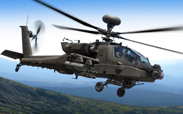 Helicopter green hills mountains military free wallpaper - medium preview image