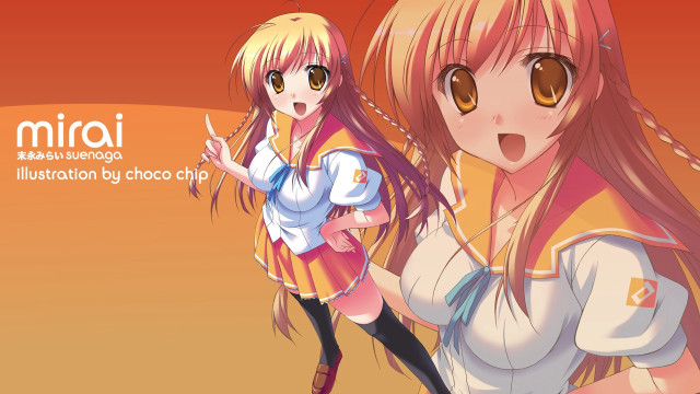 Anime girls long hair brown free wallpaper - medium preview image