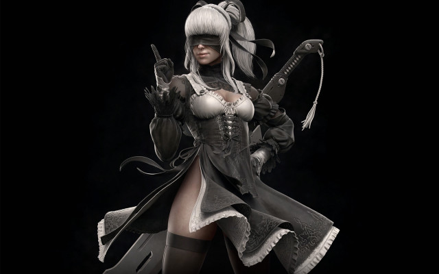 Nier automata cosplay sword blindfold free wallpaper - medium preview image