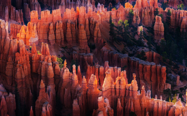 Canyon rocks trees sky clouds free wallpaper - medium preview image