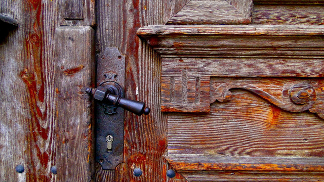 Door lock wood rusted handle free wallpaper - medium preview image
