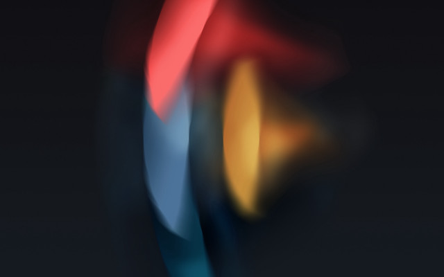 Blurry abstract blue yellow red free wallpaper - medium preview image