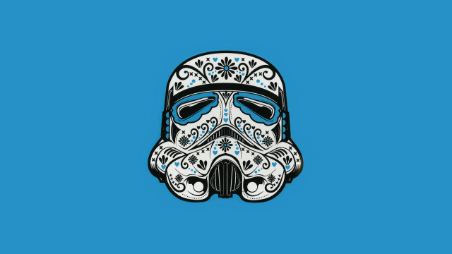 Star wars trooper helmet blue free wallpaper - medium preview image