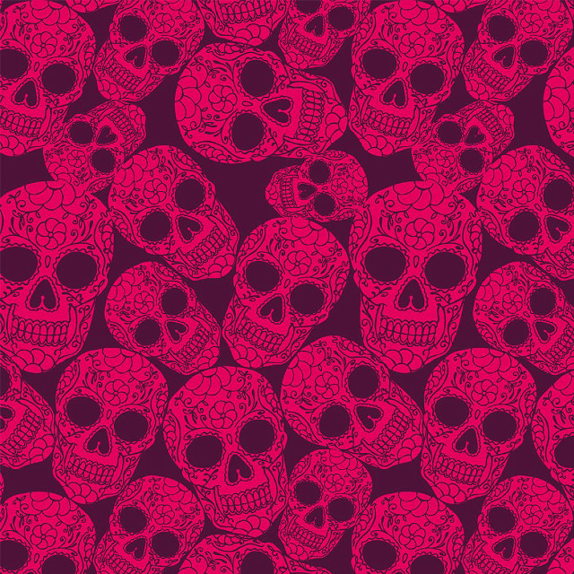 Pink black skulls purple background free wallpaper - medium preview image