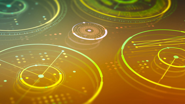 Clock yellow green abstract vector free wallpaper - medium preview image