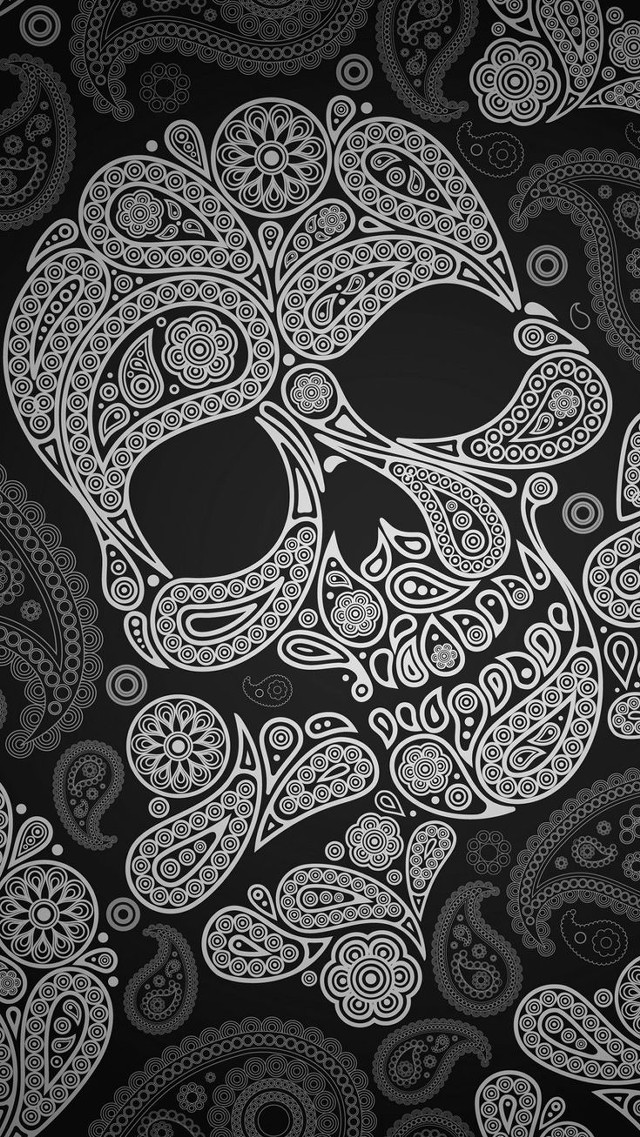 Skull floral pattern face eyes free wallpaper - medium preview image