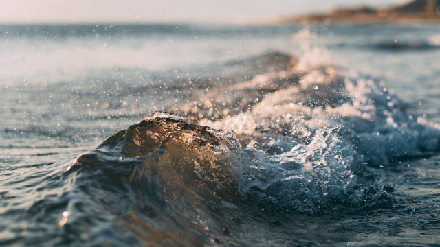 Wave beach rock impressionist night free wallpaper - medium preview image