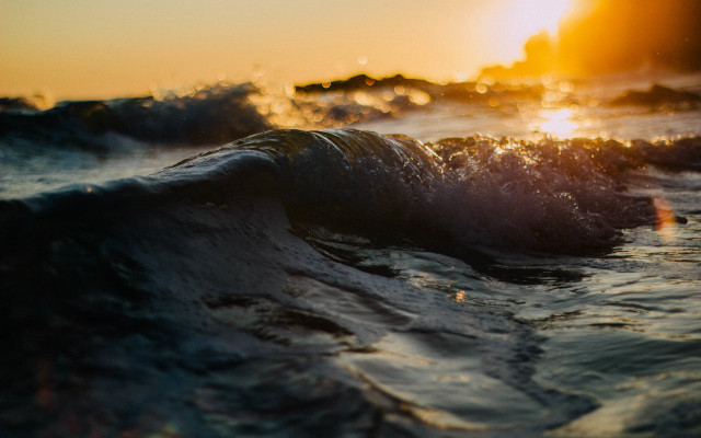 Wave sunset ocean microscopic sky free wallpaper - medium preview image