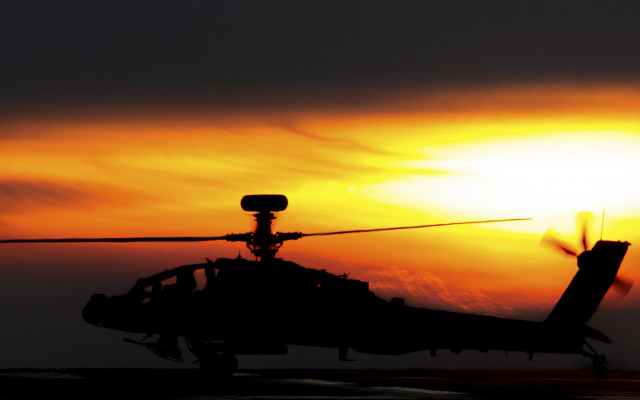 Helicopter sunset clouds backlit mountain free wallpaper - medium preview image