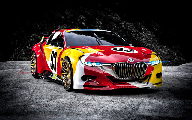Red yellow car mountain night free wallpaper - medium preview image
