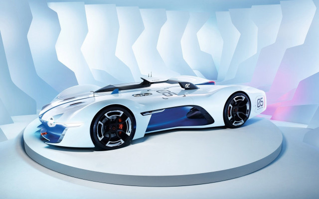 Futuristic car white room blue #2 free wallpaper - medium preview image