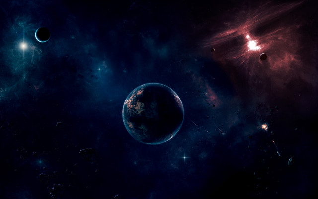 Planetary sky stars red light free wallpaper - medium preview image