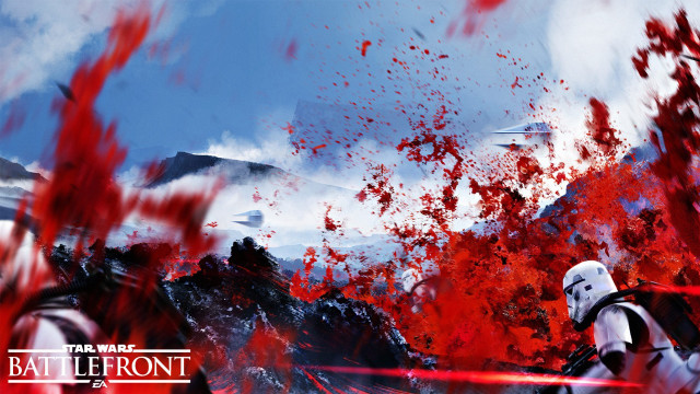 Star wars battle stormtrooper red free wallpaper - medium preview image