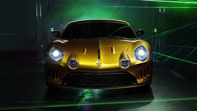 Gold sports car green lasers free wallpaper - medium preview image
