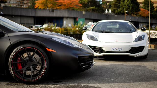 White black cars parking lot free wallpaper - medium preview image