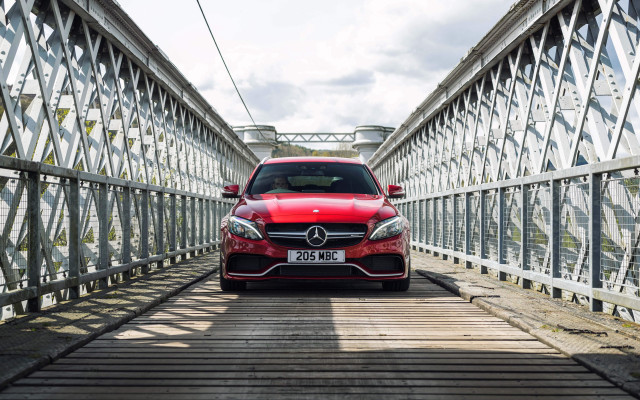 Red car bridge sky metal free wallpaper - medium preview image