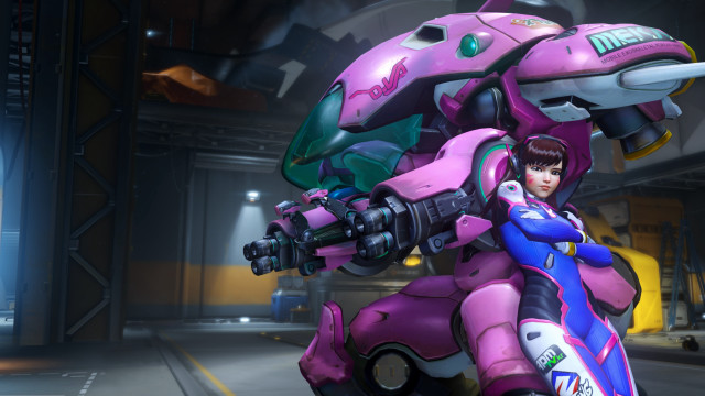 Futuristic woman gun purple background free wallpaper - medium preview image