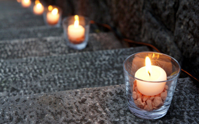 Candles stone step rock wall free wallpaper - medium preview image