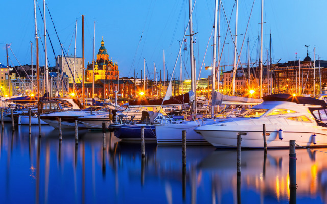Harbor boats city clock tower free wallpaper - medium preview image