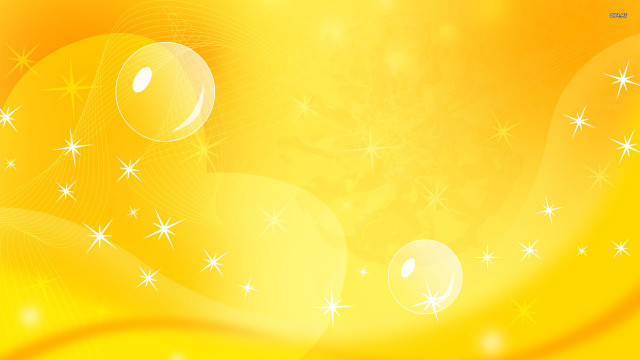 Yellow background stars bubbles green free wallpaper - medium preview image