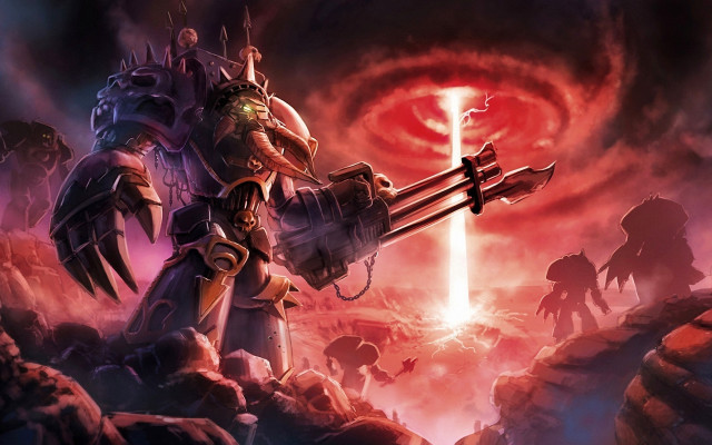 Giant robot weapon redmoon glowing free wallpaper - medium preview image