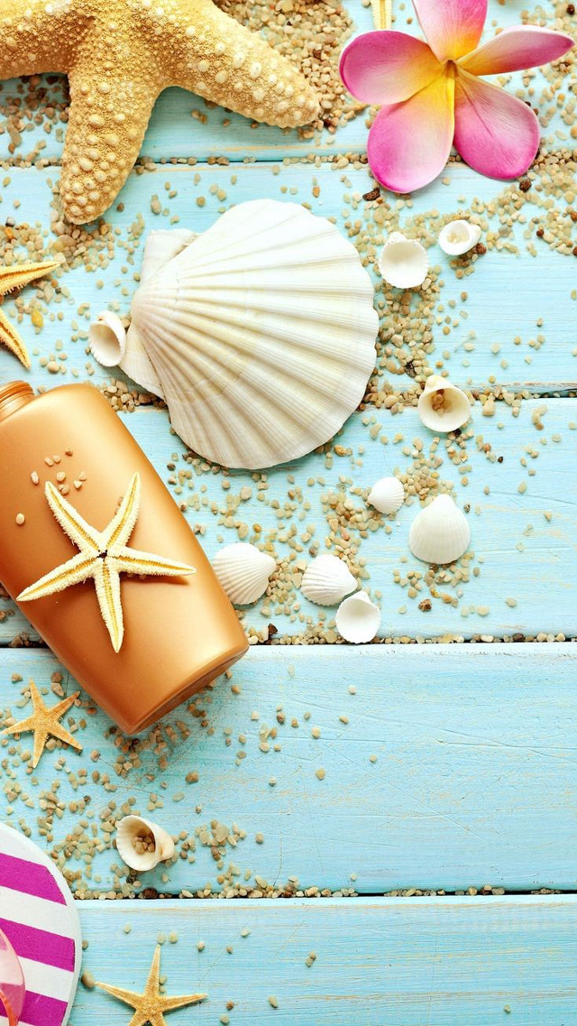 Perfume bottle blue table starfish free wallpaper - medium preview image