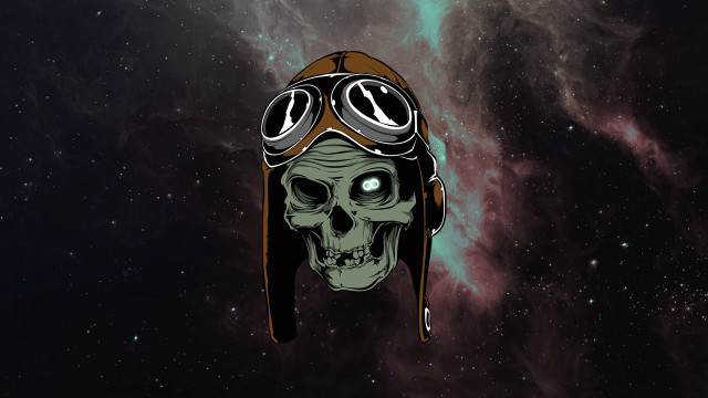 Skull helmet goggles galaxy stars free wallpaper - medium preview image