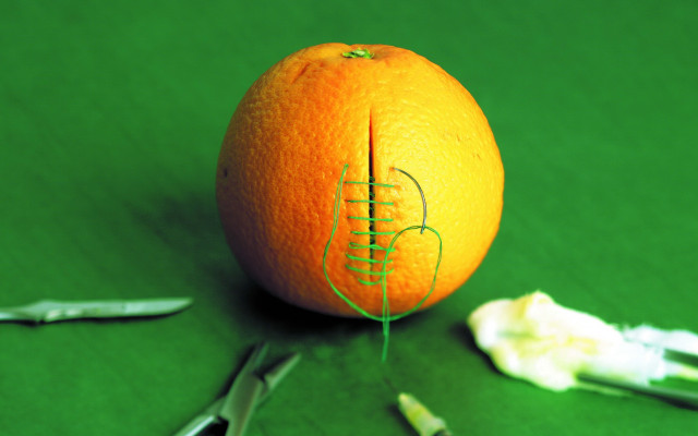 Orange wire knife surreal shock free wallpaper - medium preview image