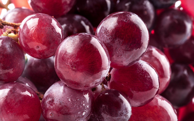 Grapes water droplets red background free wallpaper - medium preview image