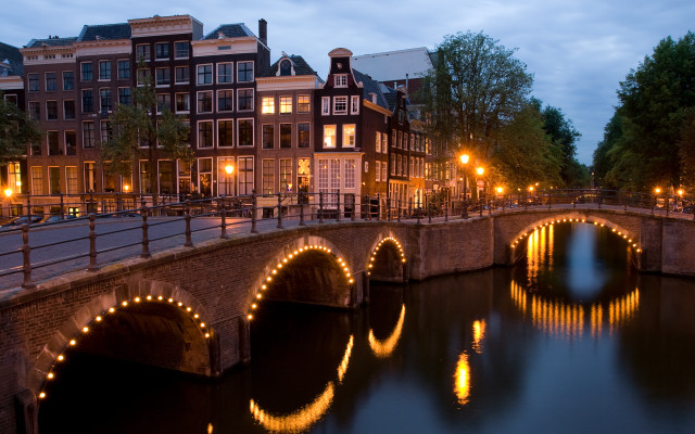 Florence engelbach bridge lights city free wallpaper - medium preview image
