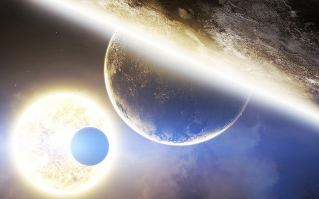 Space planet moon night star free wallpaper - medium preview image
